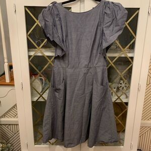 a new day Denim Like Flutter Sleeve Dress